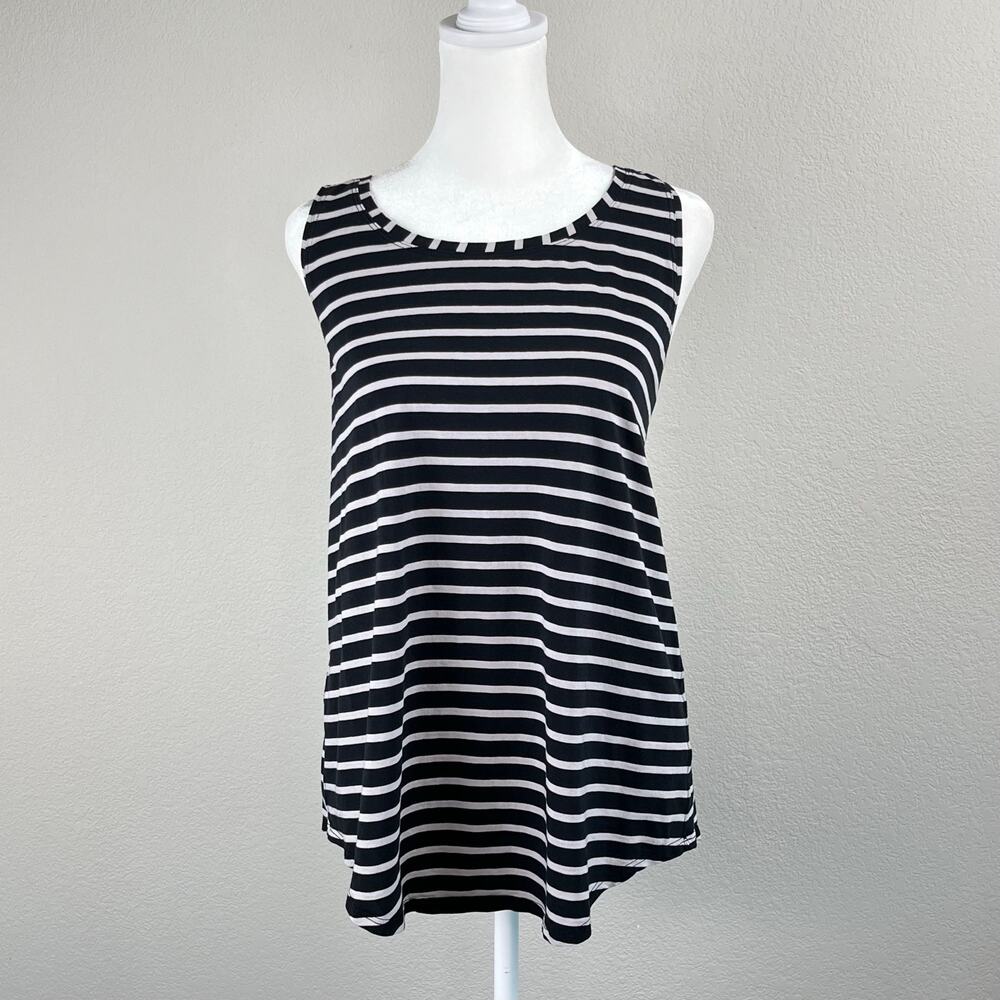 Lululemon Racerback Tank Top Black Grey Stripe Athleisure Gym Workout Athletic M